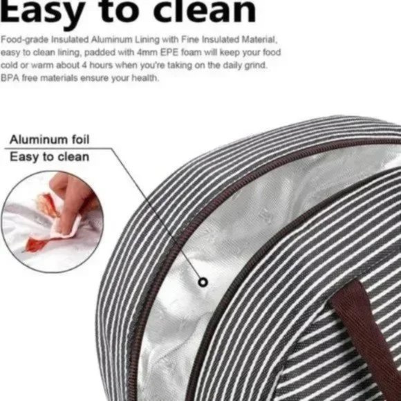 Insulated Lunch Container Bag Tote Bag for Women - Picture 7 of 9